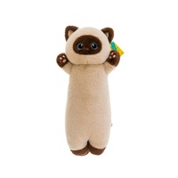 Coussin en peluche chaton mignon, en polyester et coton PP, poupée chat rembourrée, coussin doux, compagnon de sommeil, 31cm-50cm