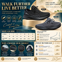 Chaussures décontractées pour hommes en maille tricotée respirante, style chaussette, légères, à semelle épaisse, pour la marche et la course