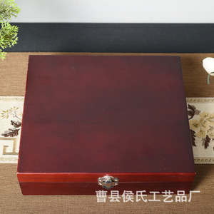 Flip Top Red <b>Pine</b> Wood Jewelry <b>Box</b> 28x15x10cm Solid Wood Storage Desktop Organizer - Product Image 4