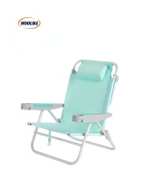 Lot de 2 chaises de plage basses larges à 5 positions surdimensionnées chaises de camping pliantes portables avec porte-gobelet pour l'extérieur