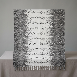 Tela de Rayón Estampada para Pareos, Unisex, Transpirable, de Secado Rápido, Tamaño Personalizado, Material Textil Blanco y Negro - Product Image 2
