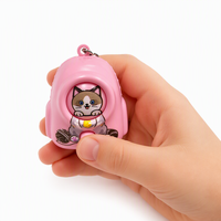 Mini porte-clés valise anti-stress, jouet rotatif, gadget sensoriel, étui de rangement portable, dessin animé, 4 motifs, logo personnalisé, cadeaux 3+