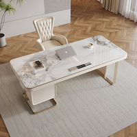 Bureau en pierre pour petits espaces, design nordique minimaliste moderne, haut de gamme, bureau à domicile, luxe léger, bureau d'étude, bureau d'écriture, montage au sol, Jiangxi Qian