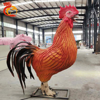 Modèle de coq animatronique grandeur nature réaliste, coq mécanique animatronique pour parc d'attractions et exposition muséale