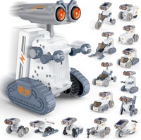 Kit de Creación de Robot Solar EPT 14 en 1, Juguete Educativo STEM para Experimentos Científicos, 191 Piezas, Juego de Modo Dual de Energía Solar y Batería