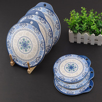 Nouveau Set de Table/Support de Pot en Mélamine Style Porcelaine Bleue et Blanche Classique Chinoise, Isolation Thermique, Vente en Gros