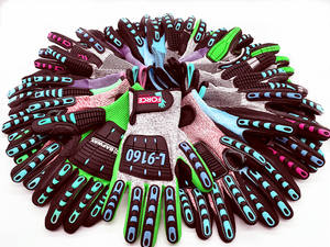 アンチカットレベル5保護掘削手袋赤サンディニトリルパームハイインパクト手袋採掘用グアンテス耐性インパクトス - Product Image 6