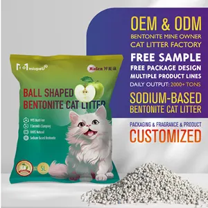 Natural Deodorizer Ball Shape Strong Clumping Cat Sand Dust Free Premium Bentonite Clay Cat Litter