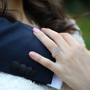 Anillo de Plata de Ley 925 corte redondo <span class=keywords><strong>blanco</strong></span> Cz boda banda anillo de compromiso conjunto para mujer - Product Image 6