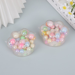 2025 New TPR Cute Transparent Cat Paw Squishy Colorful <b>Beads</b> Taba Gift Toy Anti-stress Slow Rebound Claw Pinch Squeeze Toy - Product Image 2