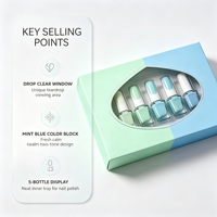 Coffret cadeau de vernis à ongles personnalisé, boîte d'emballage en papier avec fenêtre pour kit de manucure