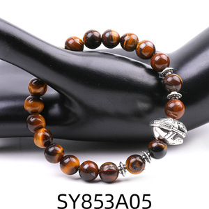 Braccialetti di Buddha in pietra naturale da uomo con pietra di tigre e pietra di potere energetico braccialetti di guarigione dell'amicizia regalo per lui - Product Image 5