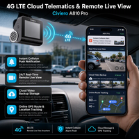 Caméra embarquée Civiero A800S 4K avec vision nocturne, ADAS, contrôle par application, GPS intégré, enregistreur de conduite et surveillance de stationnement 24h/24