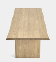 Table à manger en bois massif avec pieds en bois brut, 90 pouces, pour salle à manger