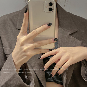 Ins tide-Anillo de perlas de alta sensibilidad para mujer, conjunto femenino de perlas con personalidad, estilo retro - Product Image 3