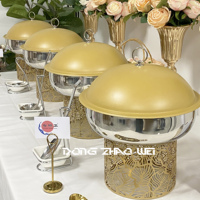 Hotel Neues Design Qualität Luxuriöses Edles Speisenwärmer-Set Chafing Dish Buffet Set Speisenwärmer Set 4.5L Schwarz Chafing Dishes