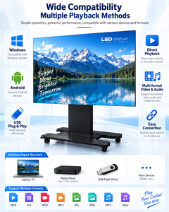 Écran LED mobile pliable de 108 pouces P0.9, écran LED haute définition sur roues pour événements promotionnels en plein air - Product Image 5