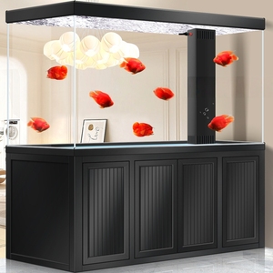 Acuario con Bombas de Agua, Fondo de Vidrio Ultra Blanco, Filtración, Drenaje con un Clic, Control Remoto, Rectangular - Product Image 1