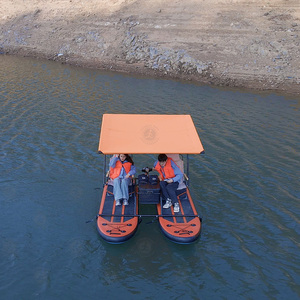 <span class=keywords><strong>Bateau</strong></span> Catamaran Gonflable Drop Stitch en Promotion pour 2 Adultes avec Auvent et Sièges – Idéal pour la Pêche et la Détente sur Lac - Product Image 2