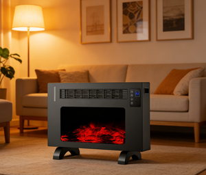 Caminetto Elettrico Indipendente con Riscaldatore a Infrarossi PTC 2000W, Fiamma 3D in Plastica, Timer 12 Ore, Telecomando LED - Product Image 1