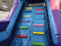 Parcours d'obstacles gonflable, château gonflable avec toboggan, combo de jeux gonflables de dessin animé pour parc d'attractions, jeux gonflables pour l'extérieur