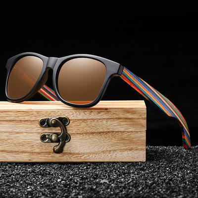 New Handmade Men Fashion Eyewear UV400 Eco Wood Polarized Wooden Sunglasses