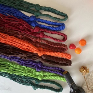 <span class=keywords><strong>Borsa</strong></span> a rete in corda di cotone ecologica intrecciata a mano, riutilizzabile, per confezionamento vino rosso, porta bottiglia in macramè - Product Image 6
