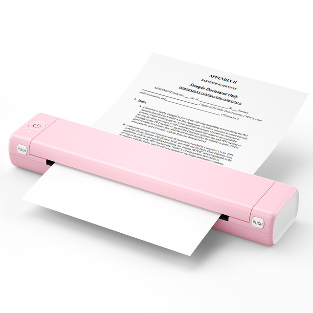 Portable A4 Thermal Printer M08F Supports 8.26"x11.69" A4 Thermal Paper for Bluetooth Compatible with Android IOS Phone & Laptop