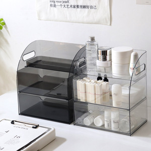 Cosmetic Storage Box Acrylic Desktop Organizer Large Capacity Skincare <b>Makeup</b> Holder <b>Dressing</b> <b>Table</b> Shelf Lipstick Container - Product Image 3