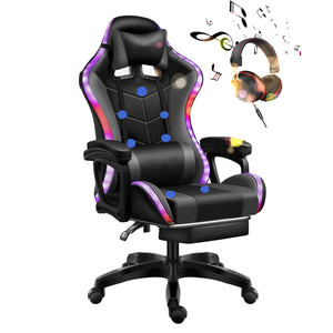 Chaise de <span class=keywords><strong>Gaming</strong></span> en cuir Pu à gravité zéro, haute qualité, bon marché, chaise avec lumières et haut-parleurs légers, pour ordinateur de bureau et <span class=keywords><strong>Gaming</strong></span> - Product Image 1