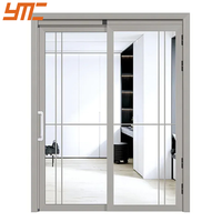 Porte pliante moderne en alliage d'aluminium pour balcon, isolation thermique, double rail, ouverture à plat, pour cuisine, boutique, hôtel, appartement
