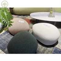 Pouf ottoman rond de qualité supérieure, pouf en velours, chaise ottoman, repose-pieds pour canapé de salon