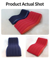 Canapé-lit gonflable en PVC floqué extra-large et extra-épais pour camping en extérieur, matelas gonflable en forme de S pour usage domestique, chaise longue gonflable portable