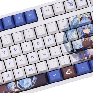 Genshin Impact <span class=keywords><strong>Ganyu</strong></span> Keycap Cherry Profile Anime PBT Dye Sub Teclado mecánico Key Cap <span class=keywords><strong>Set</strong></span> - Product Image 4