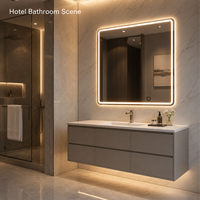 Kabinet Kamar Mandi Modern Dinding Stainless Steel dengan Dua Pintu, Perabot Kamar Mandi untuk Proyek Hotel Villa