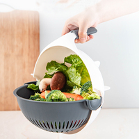 Coupe-légumes et fruits multifonctionnel 9-en-1 avec panier de drainage, mandoline, trancheuse, râpe et hachoir pour la cuisine et la maison