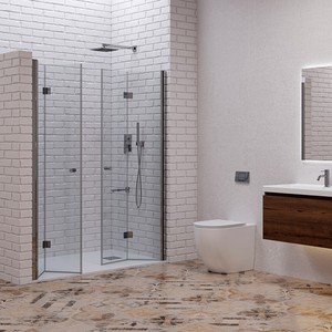 Puerta de Ducha Plegable Doble Moderna Kamalu KAM-KS700DC de 120-123 cm, Bisagra Deslizante Pivotante de Aluminio Inoxidable de 6 mm para Baño y Hotel - Product Image 2