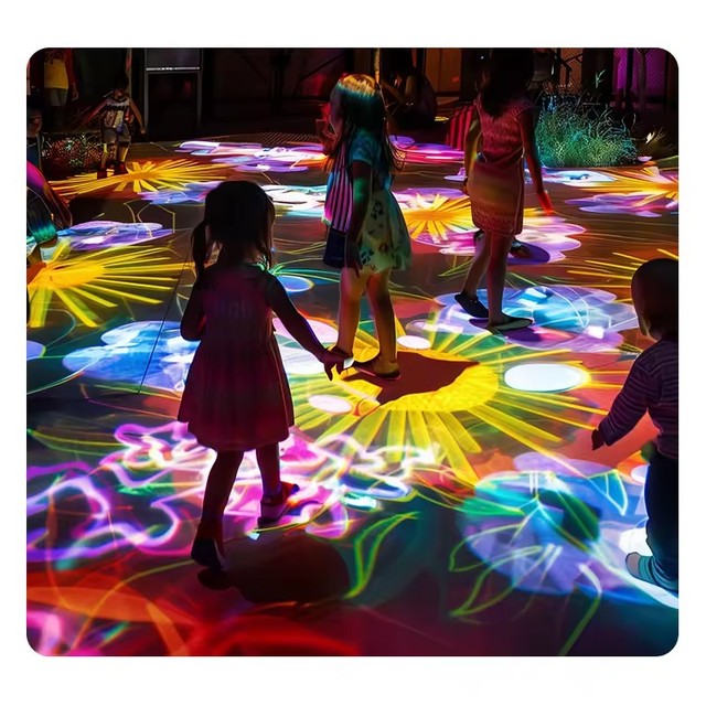 Kids Zone Amusement Center Dynamic Touch Ground Display Floor Interactive Projector Metal Material Exhibition Project