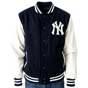 Custom Design Chenille Embroidery Logo Patch <b>Mens</b> Baseball <b>Jacket</b> <b>Long</b> Sleeves Sport Work School Wear Letterman - Product Image 1