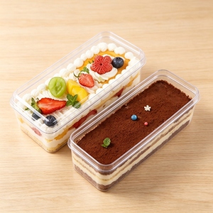 พ็อดใสแบบพรีเมียมปรับแต่งได้สำหรับขนมหวาน พร้อมฝาปิดแยกส่วน สำหรับมูสเค้กทรงกลม ทรงเหลี่ยม มูสชั้น ขนมเย็น - Product Image 6