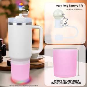 Glow <b>Boot</b> 40oz 30oz for Stanley Cup Glow Straw <b>Cover</b> Cap for Tumblers Silicone Straw <b>Cover</b> Topper & Silicone <b>Boot</b> - Product Image 2