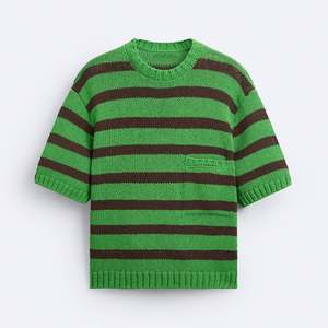 Camisetas de punto a rayas personalizadas de algodón 100% para hombre, Camiseta de punto para hombre - Product Image 6