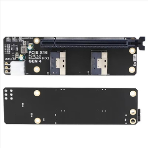 การ์ดแปลง 2 พอร์ต SlimSAS 8i X2 เป็น PCIe 4.0 X16 รุ่น SFF8654 GEN4 สำหรับเชื่อมต่อกราฟิกการ์ด GPU แบบ 6 พิน มีสินค้าพร้อมส่ง - Product Image 4