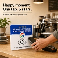Carte NFC en acrylique pour avis Google, carte NFC NTAG213 120x120mm, passive, réinscriptible, appuyez pour laisser un avis sur le magasin du commerçant