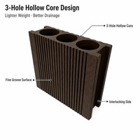 Planches de terrasse composites co-extrudées 50mmx150mm à âme creuse, anti-fissuration, résistantes à l'usure, écologiques, faible entretien, pour jardin et extérieur