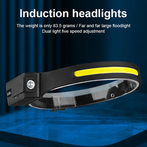 防水COB230 ° ワイドビームヘッドランプ5モード軽量モーションセンサーヘッドランプUSB充電取り外し可能充電式ヘッドランプ - Product Image 2