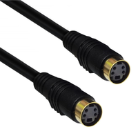 Câble coaxial mini DIN 4 broches plaqué or, femelle-femelle, paire torsadée, gaine PVC, vidéo, audio, S-Vidéo, alimentation pour moniteur et haut-parleur