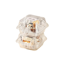 Boîte d'emballage carrée pour gâteau, boîte d'emballage transparente pour tiramisu, boîte d'emballage pour morceaux de dessert basque
