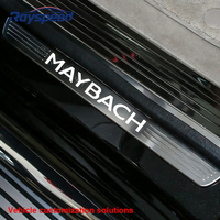 Accessoires intérieurs de voiture en fibre de carbone et aluminium, protection de seuil de porte pour Mercedes Maybach, vente chaude