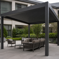 Pergola à lames orientables en aluminium Jiake avec toit étanche télécommandé pour villa moderne, cour, patio, espace repas et usage commercial